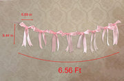 Pink Bow Garland Festival Hanging Decorations by Adachffy – 6 X 9 Inches, Polyester, Pink, Pack of 8, Model Pink Bow-008