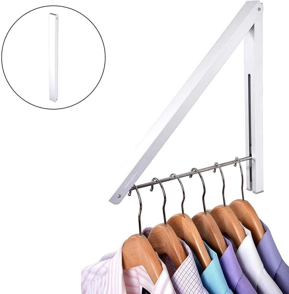 Single Foldable Clothing Rack by Stock Your Home – 1 Rack, Aluminum, White, Model 1042