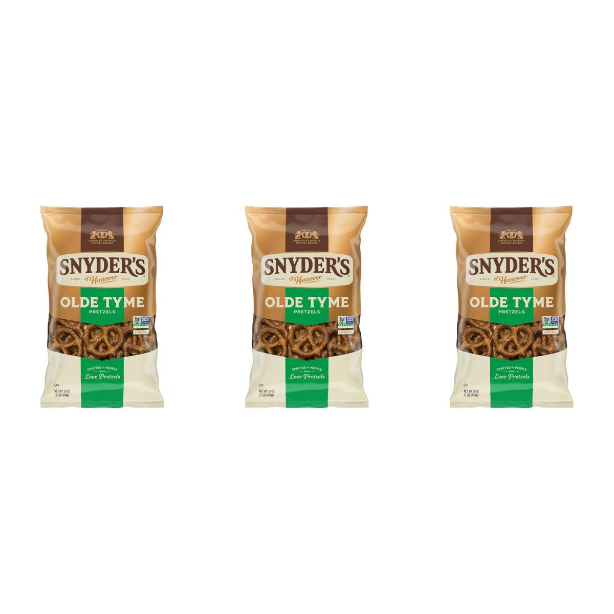 Old Tyme Pretzels by Snyder's of Hanover – 16 Ounce (Pack of 3), Model 80050