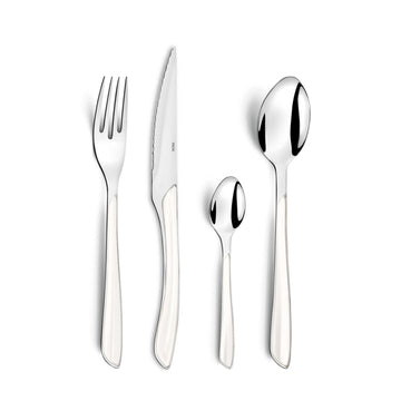 24pc Cutlery Set by Amefa – Stainless Steel, White, Model 2214WHPA10C40