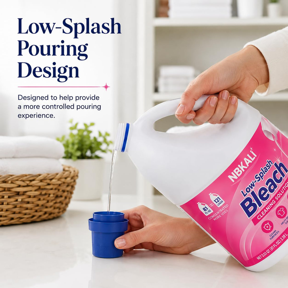 Low Splash Bleach Meadow Scent 81 Fl Oz Liquid by NBKALI – 81 Fl Oz (Pack of 1), Model NBK-LSB-81