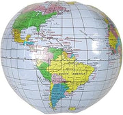 16 Inch World Globe Inflates 2 Globes Per Order