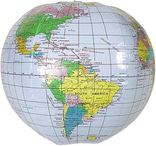 16 Inch World Globe Inflates 2 Globes Per Order