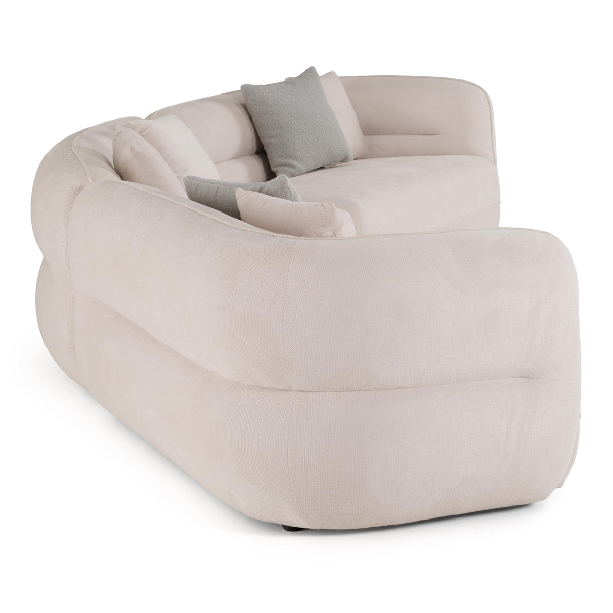 Nomad - Modern Off-White Fabric Curved Sectional Sofa by Limari Home – Fabric, Off-white, Model LIM-82127
