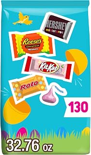 HERSHEY'S Assorted Chocolate, Easter Basket Easter Candy Variety Bag, 32.76 oz (130 Pieces)