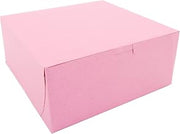 SOUTHERN CHAMPION TRAY 0861 Pink Paperboard Non-Window Lock-Corner Bakery Box, 9" Length x 9" Width x 4" Height (Case of 200)