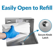 Bobrick 7-1/8" / Knob-Latch / Silver Paper Towel Holders