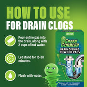 Drain Clog Remover & Drain Cleaner Powder (5 Pacs & 5 Tools) by Green Gobbler – 5 Count (Pack of 1), Pack of 2, Model G8063