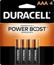 DURACELL Coppertop AAA Batteries, 4 Count, 12-Year Shelf Life, Long-lasting