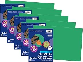 Prang Construction Paper, Holiday Green, 12" x 18", 50 Sheets Per Pack, 5 Packs