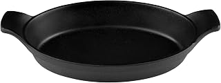 Elite Global Solutions MFP85OV-B Oval Faux Cast Iron Skillet, 8 1/4" x 5 1/2" x 1 1/2" h., Melamine, Black (Pack of 3)