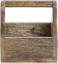HUBERT Condiment Caddy Mango Wood - 6"L x 5 3/4"W x 6"H