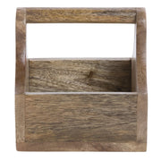 Condiment Caddy Mango Wood - 6"L x 5 3/4"W x 6"H by HUBERT – 6"L x 5 3/4"W x 6"H, Wood, Brown, Model 72588