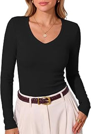 Fall Long Sleeve Shirts for Women Wool Blend Tops