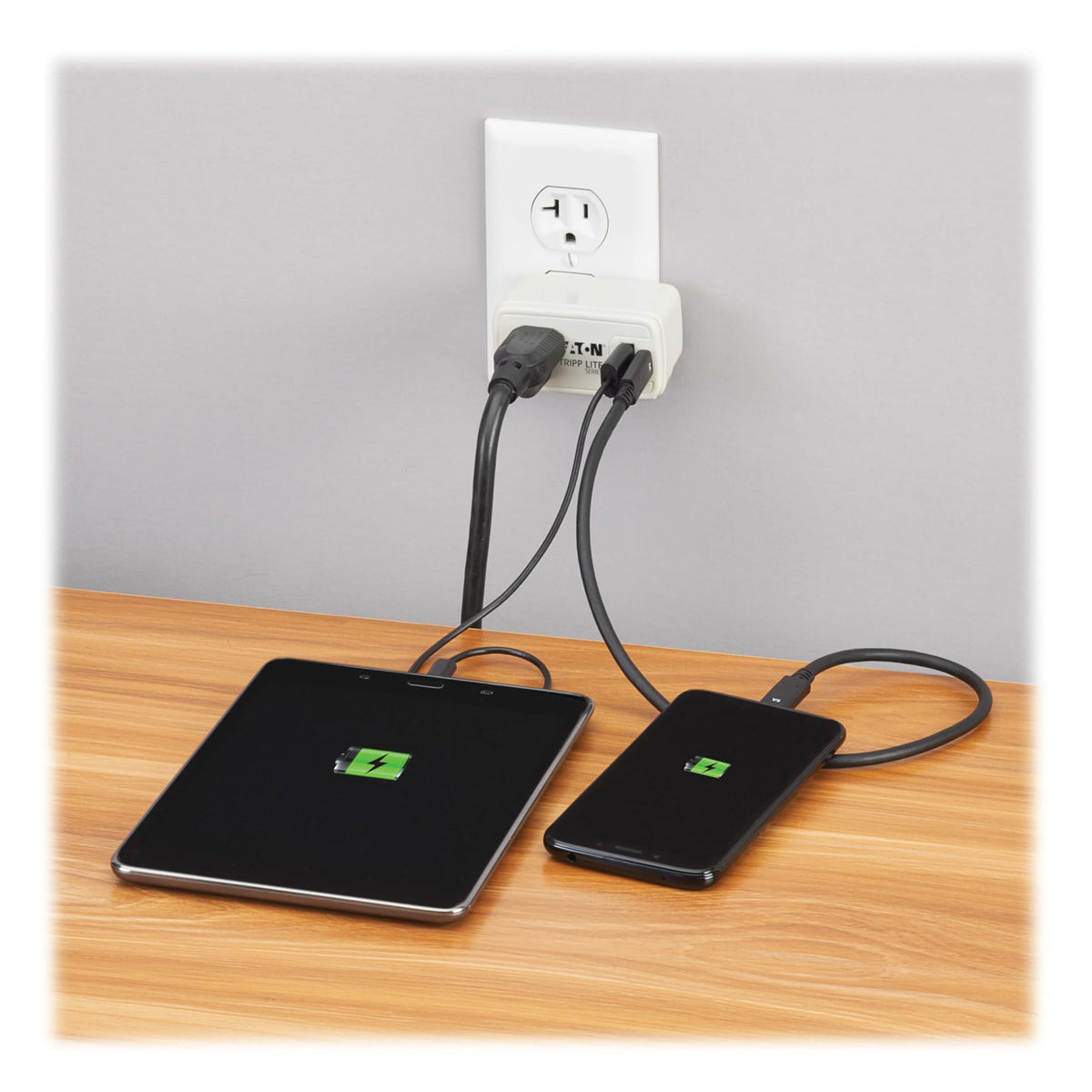 Eaton White Outlet Extender Power Strip + 2 USB Ports by TRIPP LITE – Gray, Model Sk10c32