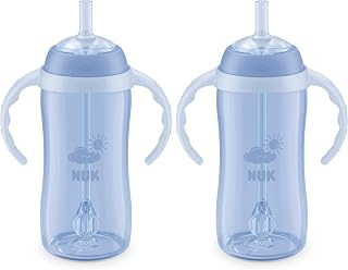 NUK Learner Straw Cup 10oz - Toddler Cup with Soft Straw for Easy Drinking Suitable for Ages 8 Months and Up