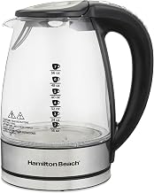Hamilton Beach Temperature-Control Glass Kettle, 1.7 Liter (7 Cup) Capacity, R41050 (Renewed)