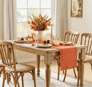 Aoztio Burlap Table Runner, 13x90 Inch, Orange