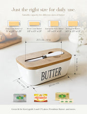 Aisbugur Ceramic Butter Dish with Knife, White, 1 Pack