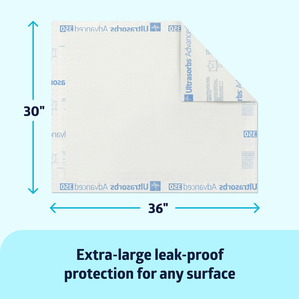 Ultrasorbs Advanced Extra Strength Drypads by Medline – 70 Count (Pack of 1), Super Absorbent Polymer, White