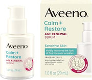 Aveeno Calm + Restore Age Renewal Face Serum, Fragrance Free, 1.0 fl oz