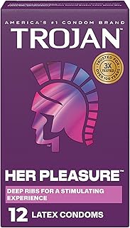 TROJAN Her Pleasure Latex Lubricated Condoms, 12 Count