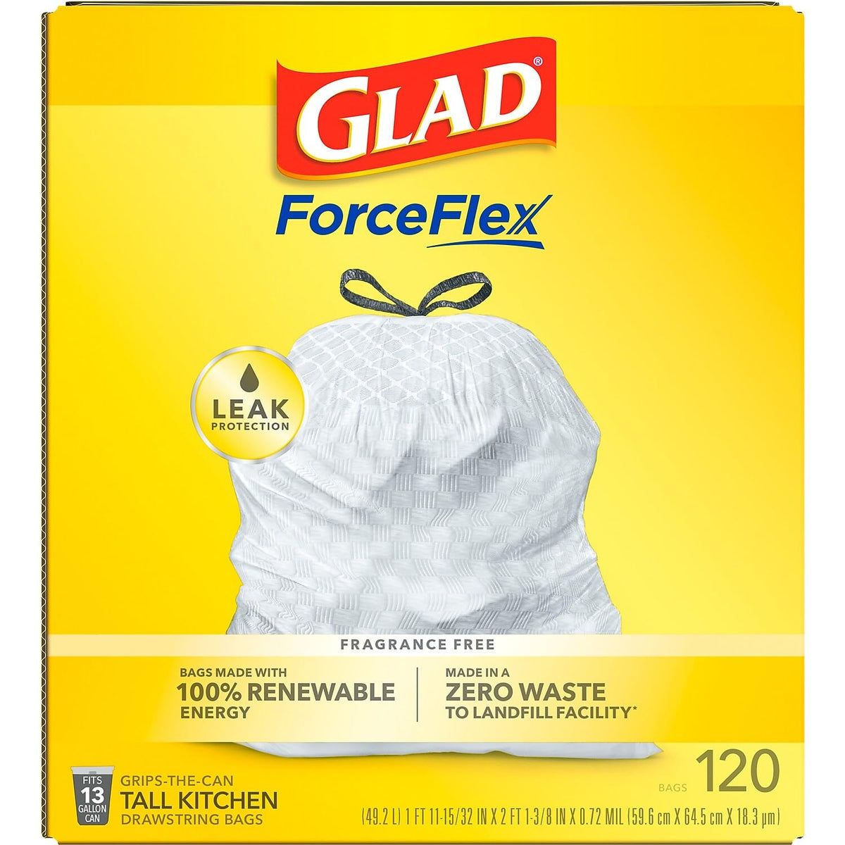 Glad 1 / 120 Count (Pack of 1) / White Trash Bags