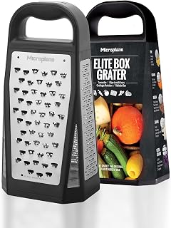 Microplane Elite Multi-Sided Grater with 5 Blade Styles: Fine, Coarse Grain, Ultra Coarse Grain, Double Edge and Wide Cut - Kitchen Grater with Stainless Steel Blades