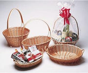 HUBERT Wicker Basket with Handle Oval Polypropylene - 12 1/2"L x 9"W x 2 1/2"H