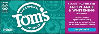 Tom's of Maine Fluoride Free Antiplaque & Whitening Toothpaste - Peppermint, 1 Ounce