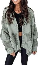 KevaMolly Women Star Sherpa Textured Pockets Knit Cardigan | Open Front Loose Knit Cardigan,Star Sherpa Textured Outerwear Equipped With Functional Pockets;Acrylic Blend Knit Fabric