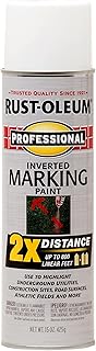Rust-Oleum Professional 2X Inverted Marking White Spray Paint | Utility Marking, Construction Layout, Survey Marking, High Visibility Color, 2X Distance Coverage, 15 oz