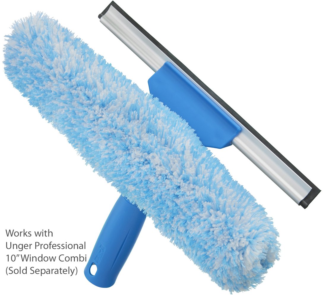 Professional Combi Window Cleaning Tool Refill Sleeve by UNGER – 10-inch, Microfiber, Blue, Model 966510