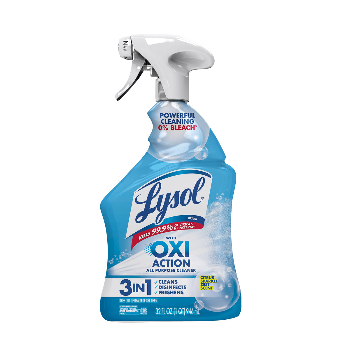 All Purpose Cleaner Spray by Lysol – 32 Fl Oz (Pack of 1), Power and Free, Model ASA-189
