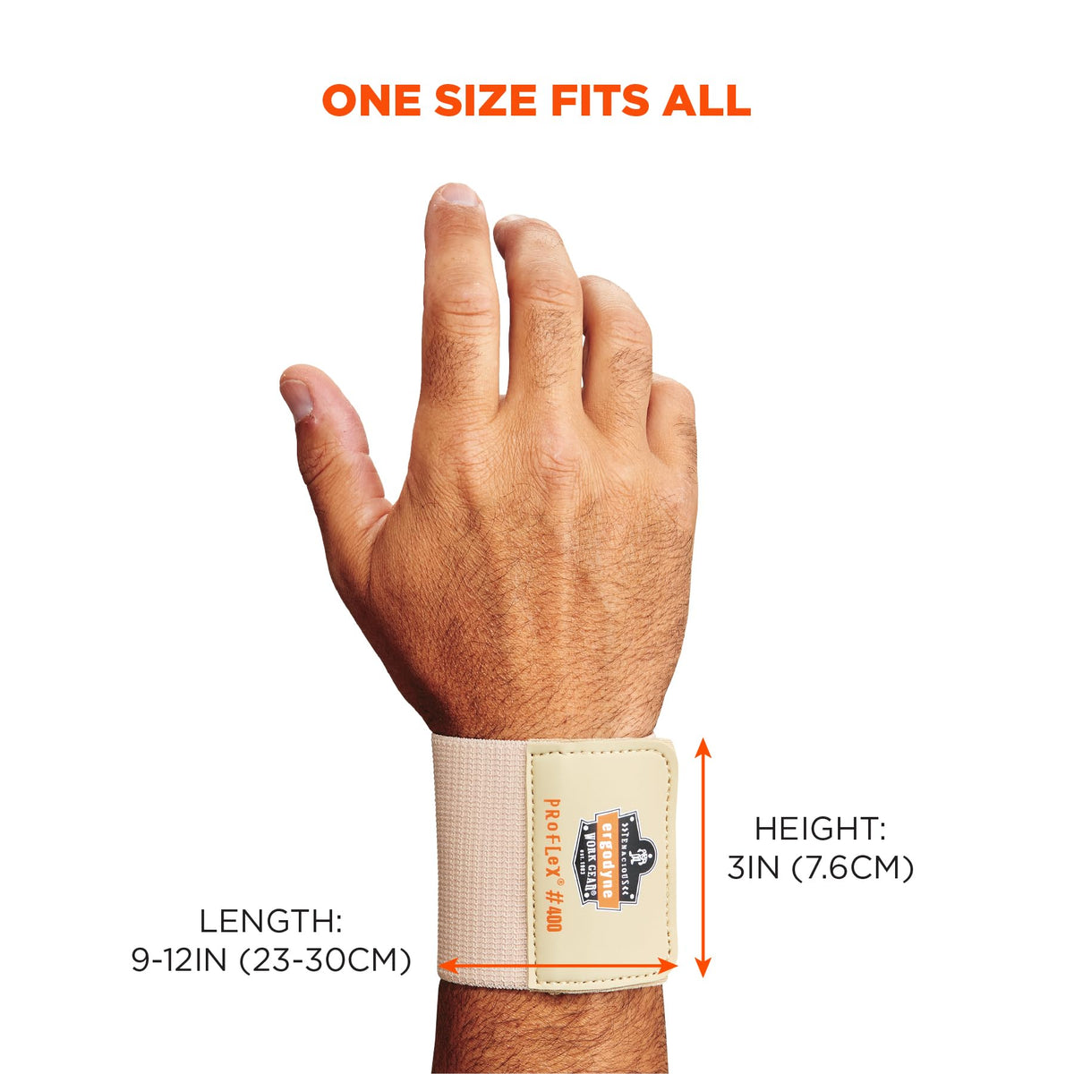 ProFlex 400 Universal Wrist Wrap by Ergodyne – 1 Count (Pack of 1), Nylon, Tan, Model 72103