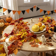CQURE Artificial Fall Leaf Garland, 76.7 Ft Total Length, Orange Maple