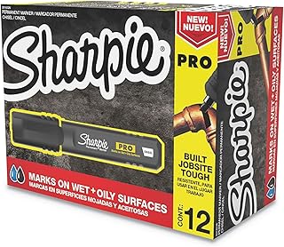 Pro Permanent Markers by Sharpie – 1 Count (Pack of 12), Plastic, Black, Pack of 12, Model 2018326A