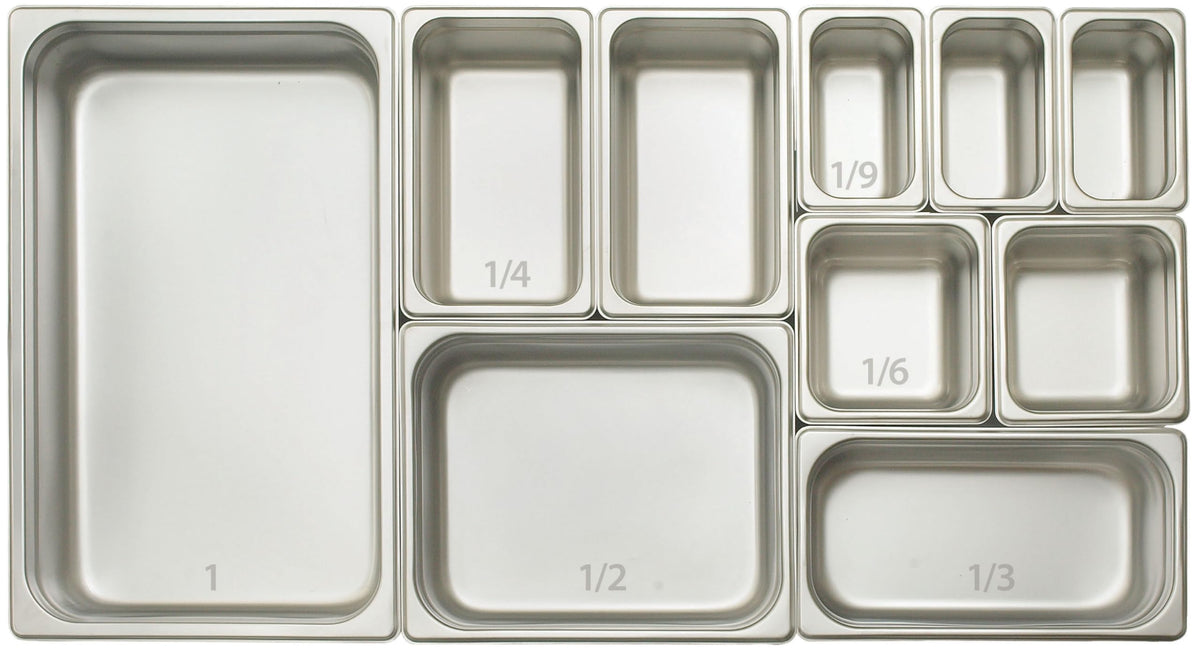 18.5 qt Full Size Silver Stainless Steel Steam Pan (Set of 12) by Winco – 4" Deep, 18.53 quarts, Stainless Steel, Silver, Pack of 12