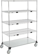Nexel Open Sided Wire Exchange Truck, 4 Wire 1 Galvanized Shelf, 800 Lb Cap, 48x24x69