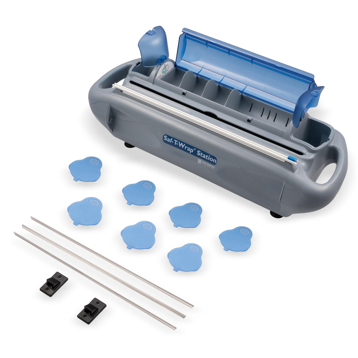 Carlisle FoodService Products Saf-T-Wrap Station by San Jamar – Plastic, Gray, Model SW1218