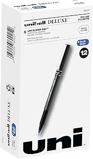 60027 uni-ball Deluxe Stick Roller Ball Pen, MGY Barrel, BE Ink, Micro Fine, 0.50 mm
