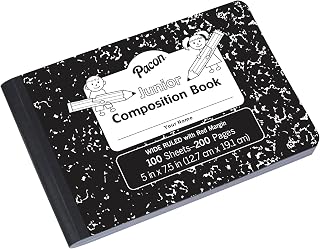 PMMK37090 Pacon Junior Composition Book, 5 x 7-1/2 Inches, 3/8 Inch Ruled, 100 Sheets