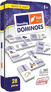 Junior Learning Decoding Dominoes - 28 Piece Language Arts Learning Toy
