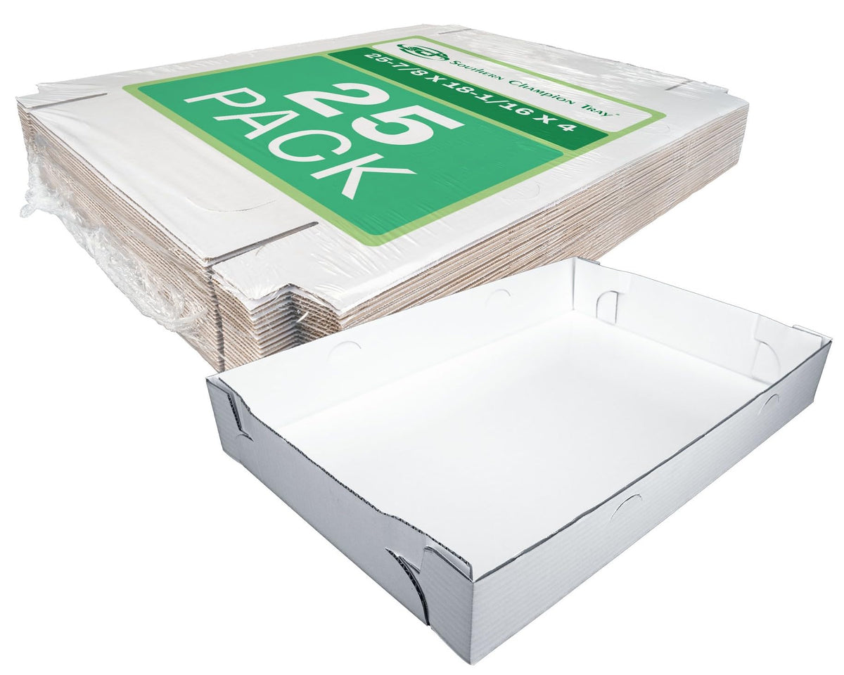 SOUTHERN CHAMPION TRAY 1 / White Non-Window / 26" x 18" x 4" Bakery Take Out Containers