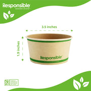 6 oz Paper Food Containers by Responsible Products – 6.0 fluid_ounces, Other, White, Model RP-SB12W-500