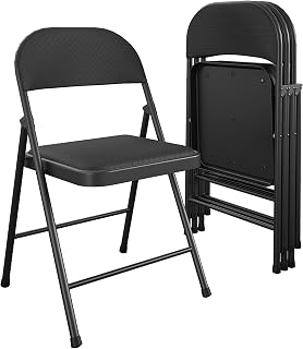 Cosco SmartFold® Fabric Folding Chair, 4-Pack, Black