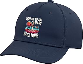 Sign Me Up for Mars Vacations Rocket Planet Space Lover Adjustable Baseball Hat