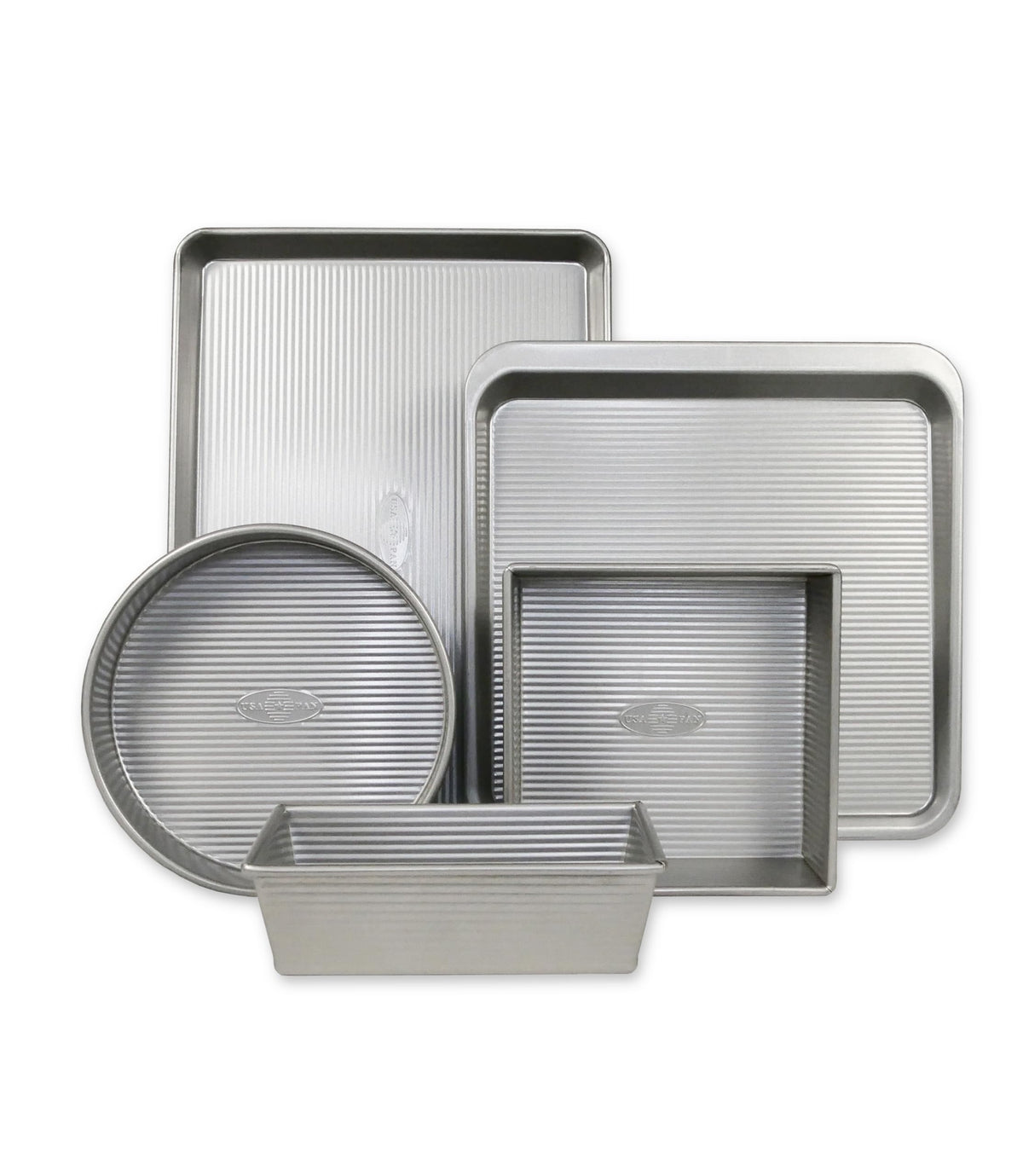 Bakeware Aluminzed Steel 5-Piece Set Half by USA Pan – 5-Piece, Aluminized Steel, Pack of 5, Model 1360STAZ