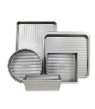 Bakeware Aluminzed Steel 5-Piece Set Half by USA Pan – 5-Piece, Aluminized Steel, Pack of 5, Model 1360STAZ