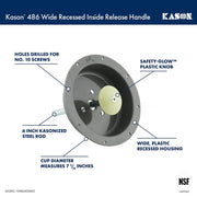 Wide Recessed Inside Release Handle (10486A00600) by Kason – 10486A00600, Plastic, Gray